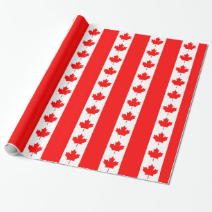 Cadeau Papier d'emballage avec le drapeau du Canada