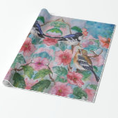 Cadeau Papier d'emballage avec oiseaux (Déroulé)