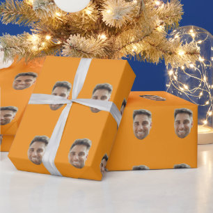Cadeau Papier d'emballage avec visage d'anniversaire