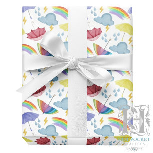Cadeau Papier d'emballage Averses arc-en-ciel