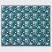Cadeau Papier d'emballage Baubles Bleus (Plat)