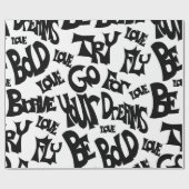 Cadeau Papier d'emballage "Be Brave Be Bold" (Plat)