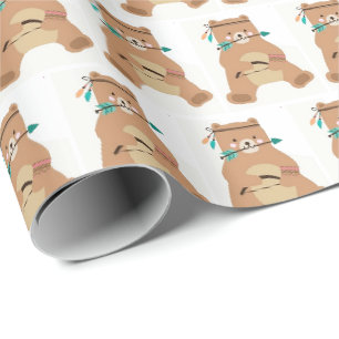 Cadeau Papier d'emballage - Bébé Ours Brave