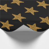 Cadeau Papier d'emballage Black Gold Star (Coin)