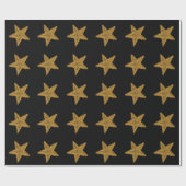 Cadeau Papier d'emballage Black Gold Star (Plat)