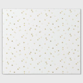 Cadeau Papier d'emballage - Blanc avec pois dorés (Plat)