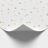 Cadeau Papier d'emballage - Blanc avec pois dorés (Coin)