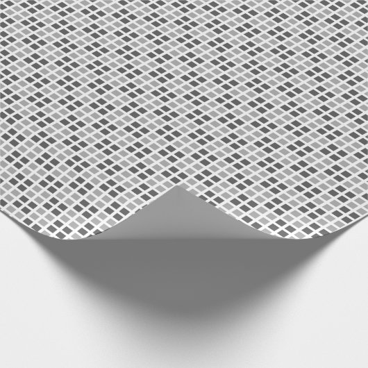 Cadeau Papier d'emballage blanc Checkered micro (Coin)