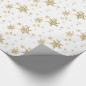 Cadeau Papier d'emballage blanc des flocons d'or (Coin)
