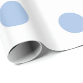 Cadeau Papier d'emballage blanc et bleu-clair de point de (Coin rond)