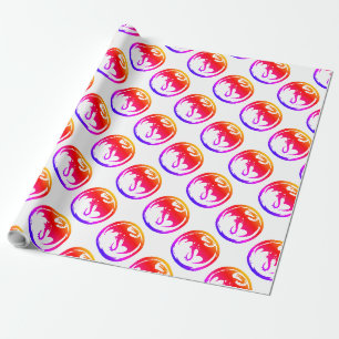 Cadeau Papier d'emballage blanc mat Neon Dragon