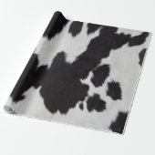 Cadeau papier d'emballage blanc noir (Déroulé)