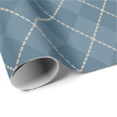 Cadeau Papier d'emballage bleu Argyle (Coin rond)