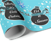 Cadeau Papier d'emballage bleu bébé froid (Coin rond)