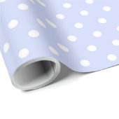 Cadeau Papier d'emballage Bleu Clair avec Points Blancs (Coin rond)