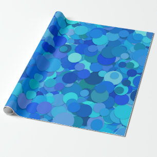 Cadeau papier d'emballage bleu confetti point 