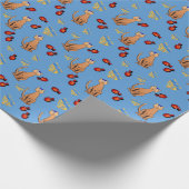 Cadeau Papier d'emballage bleu de Dreidel de chat de (Coin)