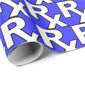 Cadeau Papier d'emballage bleu de symbole de Rx (Coin rond)