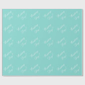 Cadeau Papier d'emballage bleu du jour de mariage (Plat)