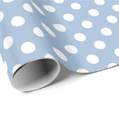 Cadeau Papier d'emballage bleu et blanc de point de polka (Coin rond)