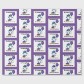 Cadeau Papier d'emballage bleu et pourpre pour bébé requi (Plat)