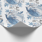 Cadeau Papier d'emballage bleu hiver Fox (Coin)