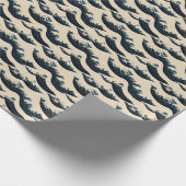 Cadeau Papier d'emballage bleu japonais (Coin)