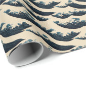 Cadeau Papier d'emballage bleu japonais (Coin rond)