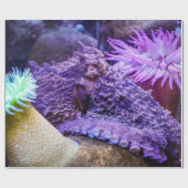 Cadeau Papier d'emballage bleu octopus violet (Plat)