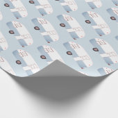 Cadeau Papier d'emballage bleu Retro Camper Trailer (Coin)