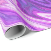 Cadeau papier d'emballage bleu rose et violet (Coin rond)