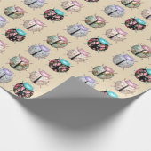 Cadeau Papier d'emballage bleu rose motif Ladybug (Coin)