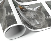 Cadeau Papier d'emballage bleu russe (Coin rond)