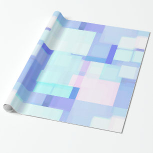 Cadeau Papier d'emballage blocs de couleur bleu et rose