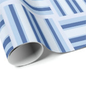 Cadeau Papier d'emballage Blue Stripes (Coin rond)