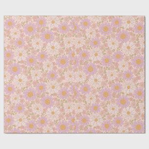 Cadeau Papier d'emballage bohème florale de printemps dou