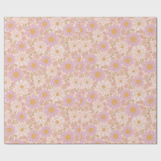 Cadeau Papier d'emballage bohème florale de printemps dou