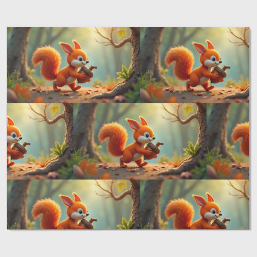 Cadeau Papier d'emballage - Bois d'automne (Plat)