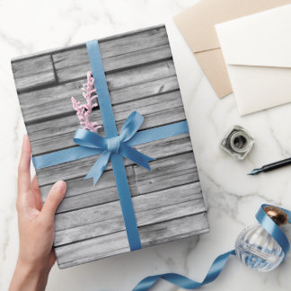 Cadeau Papier d'emballage - Bois de grange Patiné