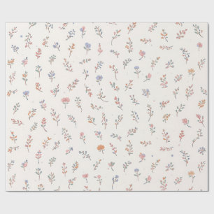 Cadeau Papier d'emballage botanique à fleurs sauvages pas
