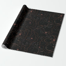 Papier d'emballage botanique aux visages abstraits