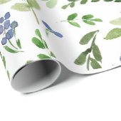 Cadeau Papier d'emballage botanique d'aquarelle (Coin rond)