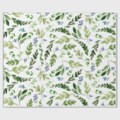 Cadeau Papier d'emballage botanique d'aquarelle (Plat)