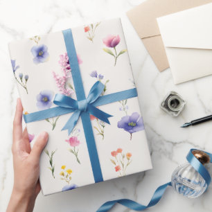 Cadeau Papier d'emballage botanique de fleurs sauvages aq