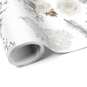 Cadeau Papier d'emballage botanique floral (Coin rond)