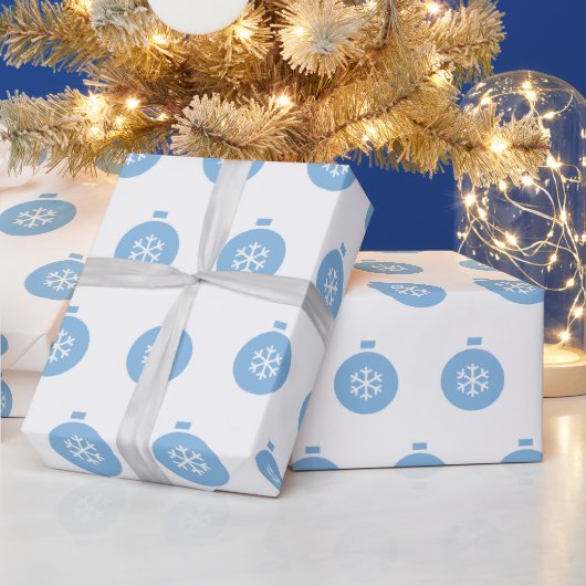 Cadeau Papier d'emballage boule de Noël bleue (Vacances)