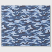 Cadeau Papier d'emballage brillant bleu armée (Plat)