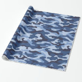 Cadeau Papier d'emballage brillant bleu armée (Déroulé)