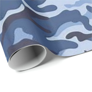 Cadeau Papier d'emballage brillant bleu armée
