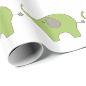 Cadeau Papier d'emballage brillant de bébé d'éléphant, 2' (Coin rond)